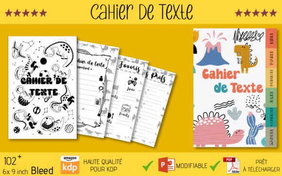 Cahier de Texte Dinosaure pour Organiser L'année
