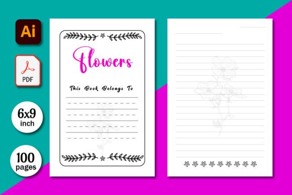 Flowers Journal Notebook KDP Interior Design