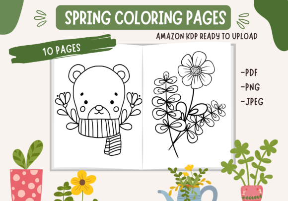 Spring Floral Coloring Pages for Amazon KDP Creators