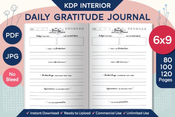 Your Daily Gratitude Journal Design for Amazon KDP